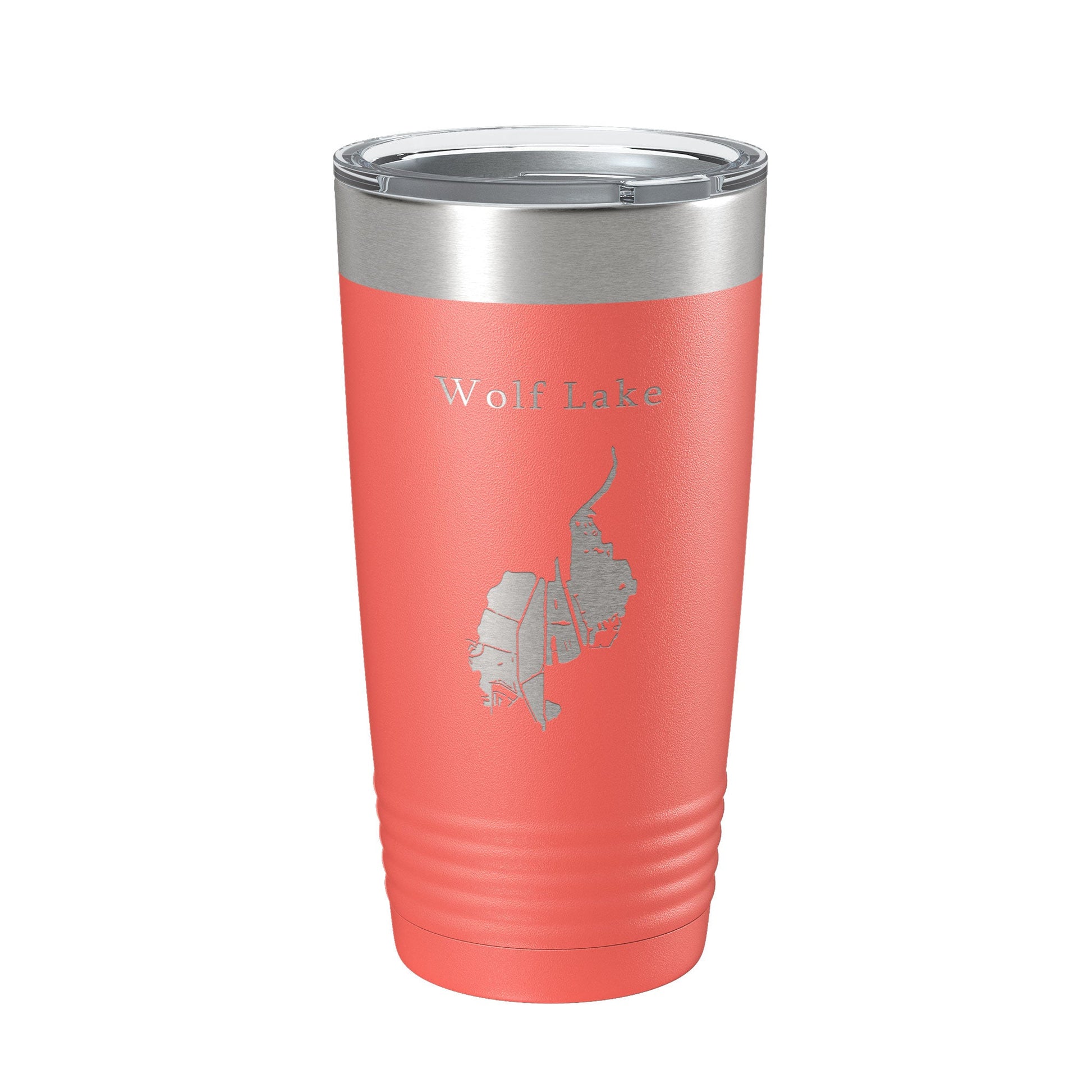 Wolf Lake Map Tumbler Travel Mug Insulated Laser Engraved Coffee Cup Indiana Illinois 20 oz-20
