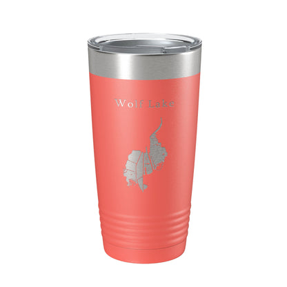 Wolf Lake Map Tumbler Travel Mug Insulated Laser Engraved Coffee Cup Indiana Illinois 20 oz-20