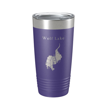 Wolf Lake Map Tumbler Travel Mug Insulated Laser Engraved Coffee Cup Indiana Illinois 20 oz-15