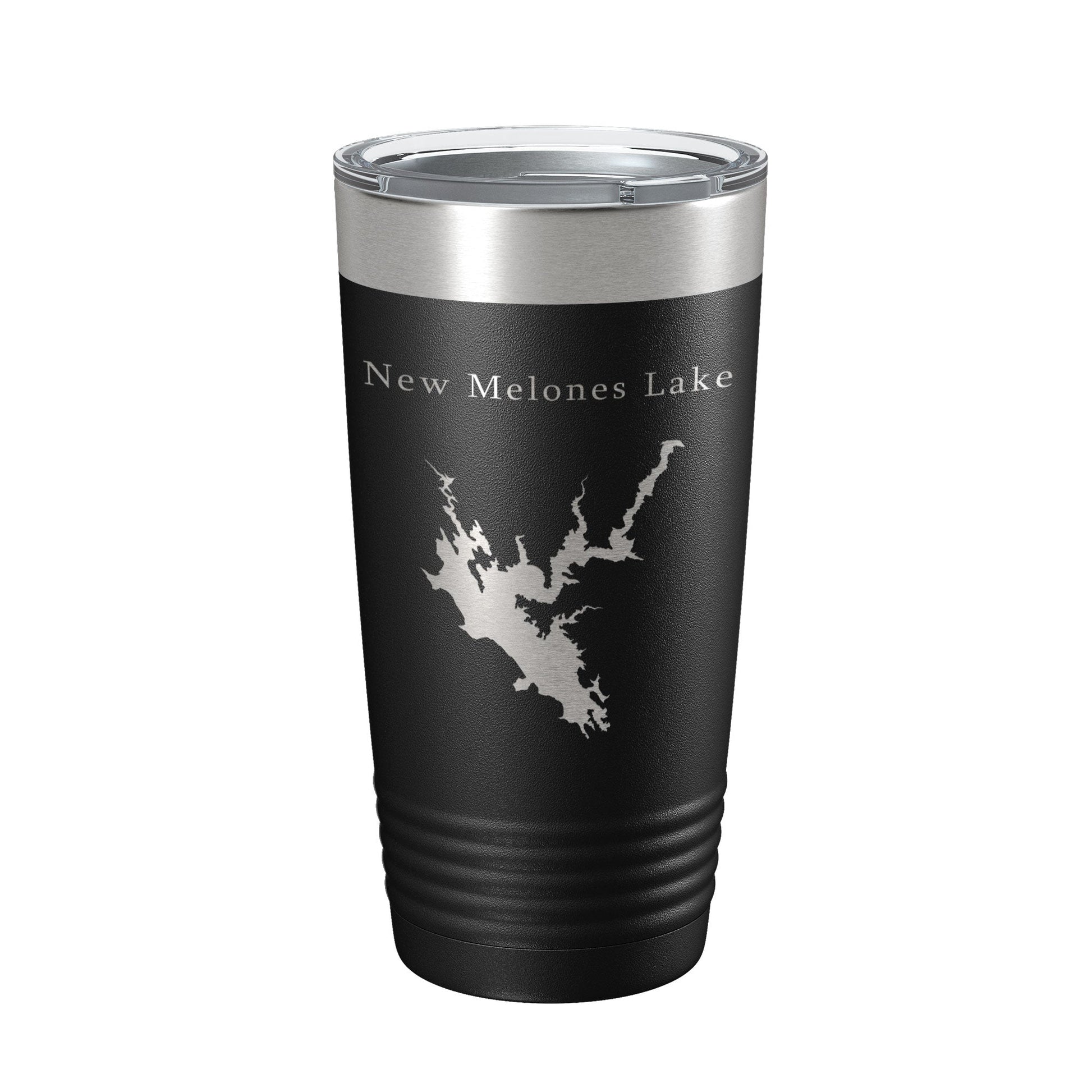 New Melones Lake Map Tumbler Travel Mug Insulated Laser Engraved Coffee Cup California 20 oz-0