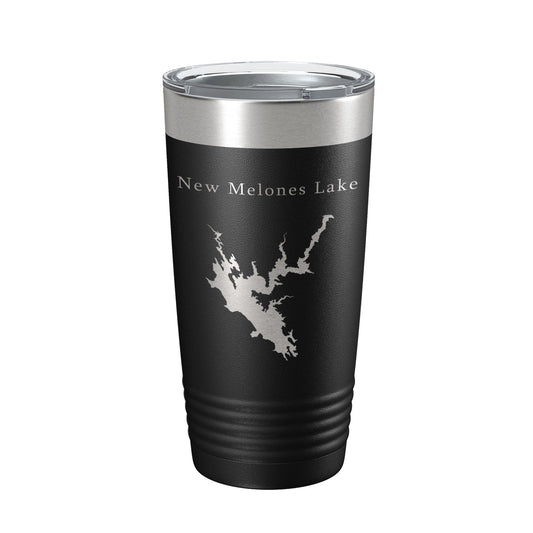 New Melones Lake Map Tumbler Travel Mug Insulated Laser Engraved Coffee Cup California 20 oz-0
