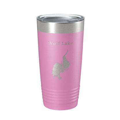 Wolf Lake Map Tumbler Travel Mug Insulated Laser Engraved Coffee Cup Indiana Illinois 20 oz-14