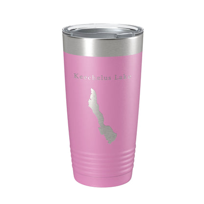Keechelus Lake Map Tumbler Travel Mug Insulated Laser Engraved Coffee Cup Washington 20 oz-14