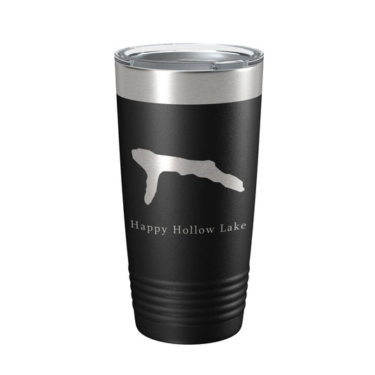 Happy Hollow Lake Map Tumbler Travel Mug Insulated Laser Engraved Coffee Cup Illinois 20 oz-0