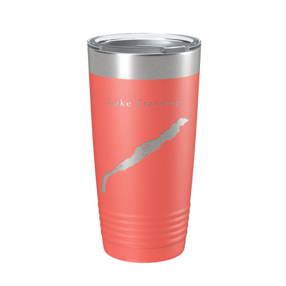 Lake Traverse Map Tumbler Travel Mug Insulated Laser Engraved Coffee Cup South Dakota Minnesota 20 oz-20