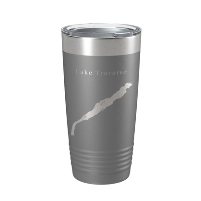 Lake Traverse Map Tumbler Travel Mug Insulated Laser Engraved Coffee Cup South Dakota Minnesota 20 oz-16