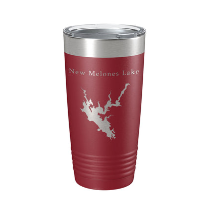 New Melones Lake Map Tumbler Travel Mug Insulated Laser Engraved Coffee Cup California 20 oz-18