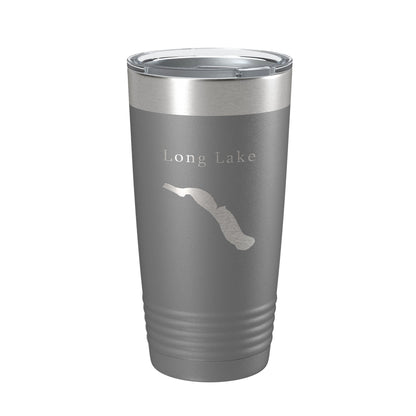 Long Lake Map Tumbler Travel Mug Insulated Laser Engraved Coffee Cup Cheboygan County Michigan 20 oz-16