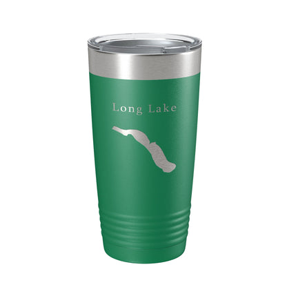 Long Lake Map Tumbler Travel Mug Insulated Laser Engraved Coffee Cup Cheboygan County Michigan 20 oz-9