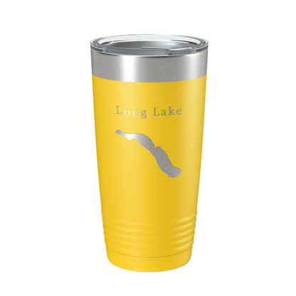 Long Lake Map Tumbler Travel Mug Insulated Laser Engraved Coffee Cup Cheboygan County Michigan 20 oz-4