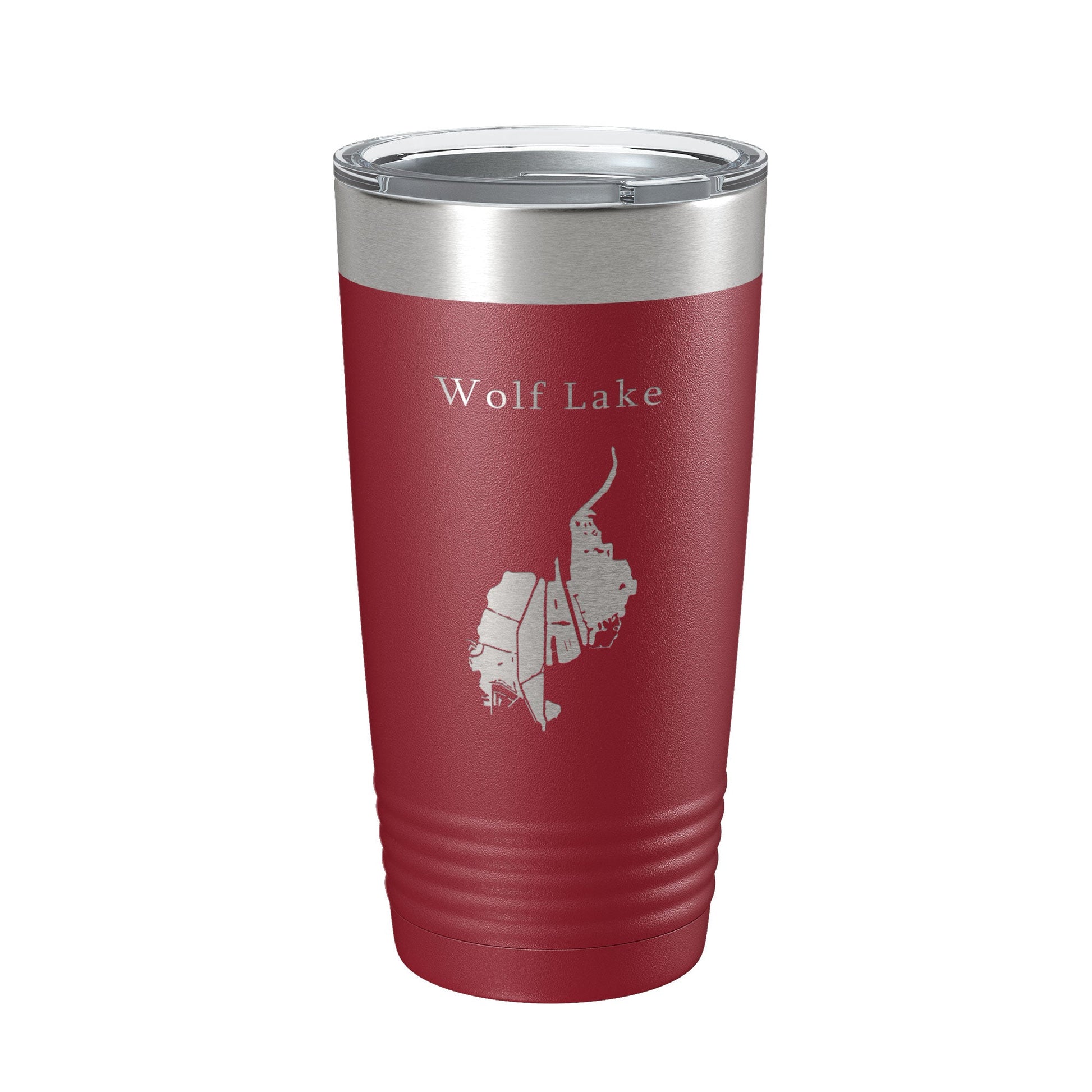 Wolf Lake Map Tumbler Travel Mug Insulated Laser Engraved Coffee Cup Indiana Illinois 20 oz-18