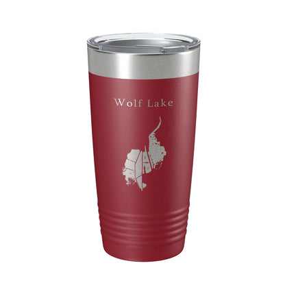 Wolf Lake Map Tumbler Travel Mug Insulated Laser Engraved Coffee Cup Indiana Illinois 20 oz-18