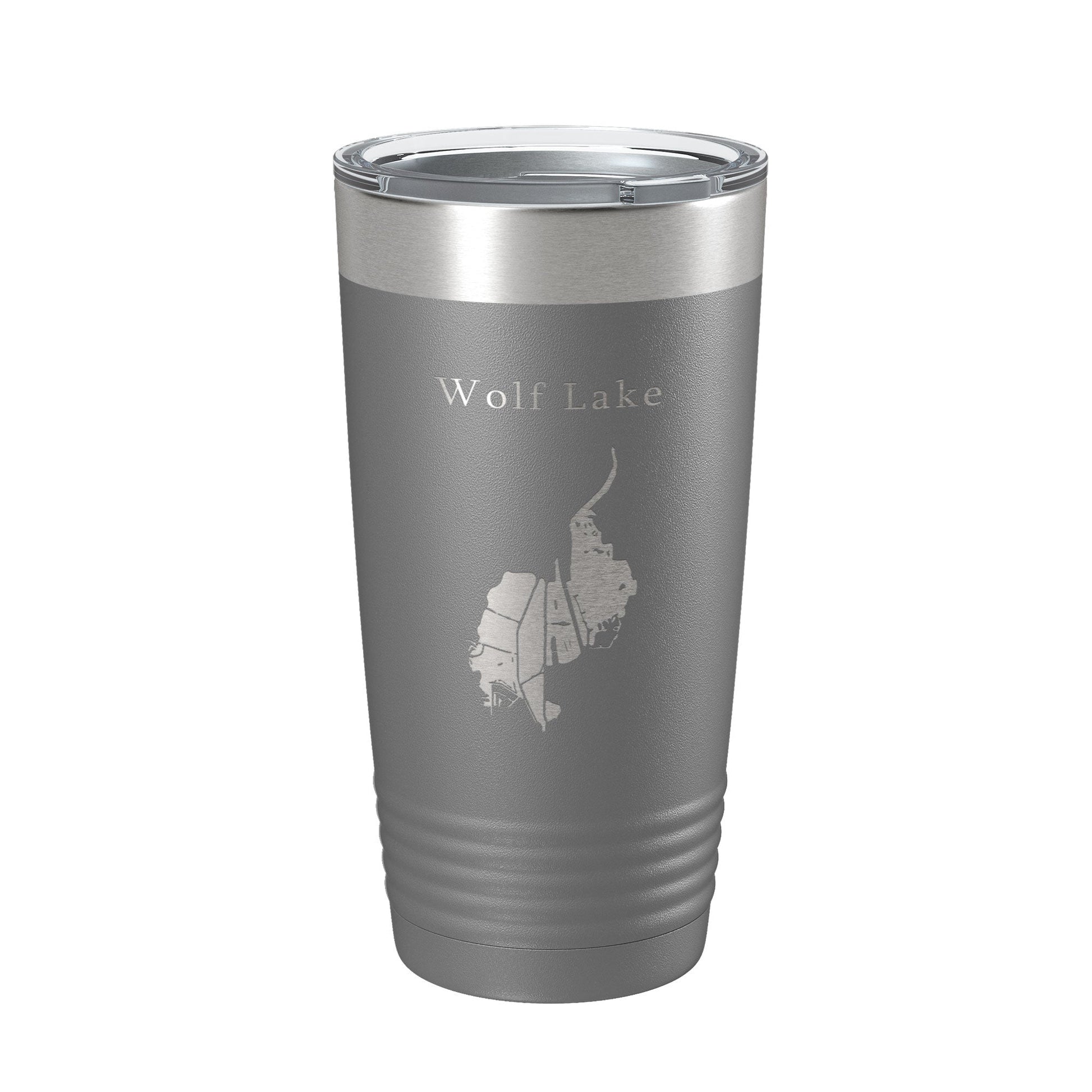 Wolf Lake Map Tumbler Travel Mug Insulated Laser Engraved Coffee Cup Indiana Illinois 20 oz-16