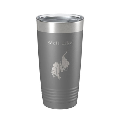Wolf Lake Map Tumbler Travel Mug Insulated Laser Engraved Coffee Cup Indiana Illinois 20 oz-16
