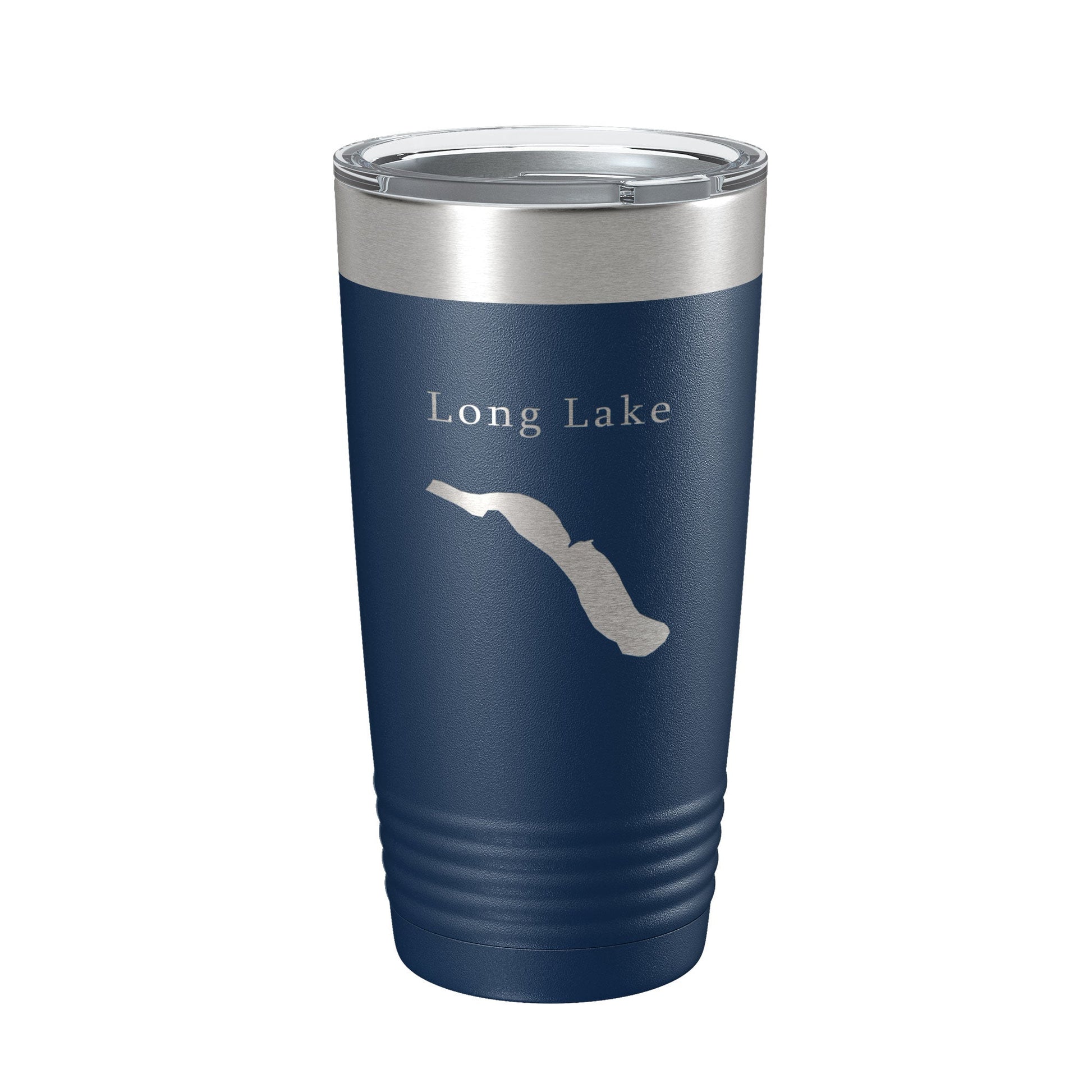 Long Lake Map Tumbler Travel Mug Insulated Laser Engraved Coffee Cup Cheboygan County Michigan 20 oz-2