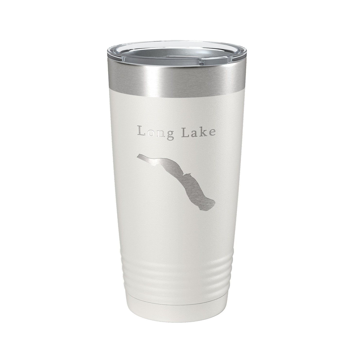 Long Lake Map Tumbler Travel Mug Insulated Laser Engraved Coffee Cup Cheboygan County Michigan 20 oz-1