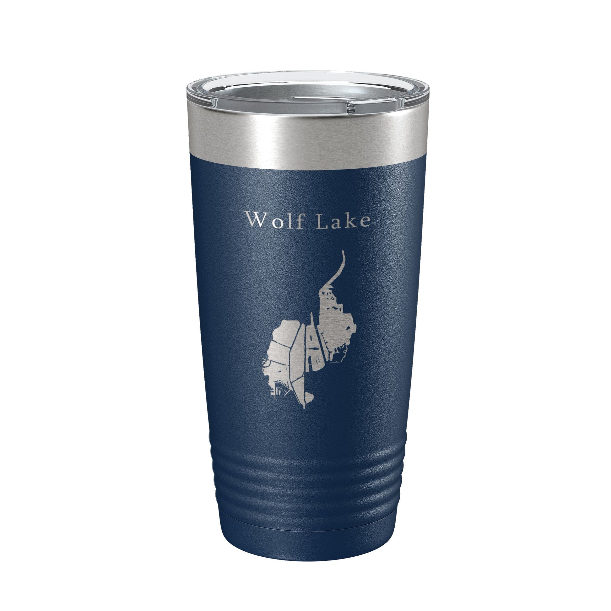 Wolf Lake Map Tumbler Travel Mug Insulated Laser Engraved Coffee Cup Indiana Illinois 20 oz-2