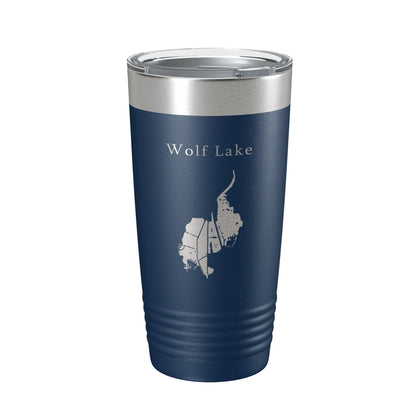 Wolf Lake Map Tumbler Travel Mug Insulated Laser Engraved Coffee Cup Indiana Illinois 20 oz-8