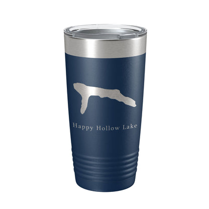 Happy Hollow Lake Map Tumbler Travel Mug Insulated Laser Engraved Coffee Cup Illinois 20 oz-2