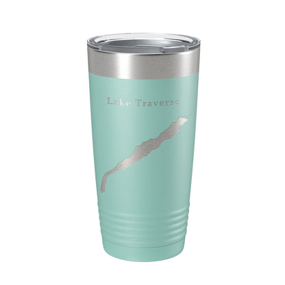 Lake Traverse Map Tumbler Travel Mug Insulated Laser Engraved Coffee Cup South Dakota Minnesota 20 oz-12