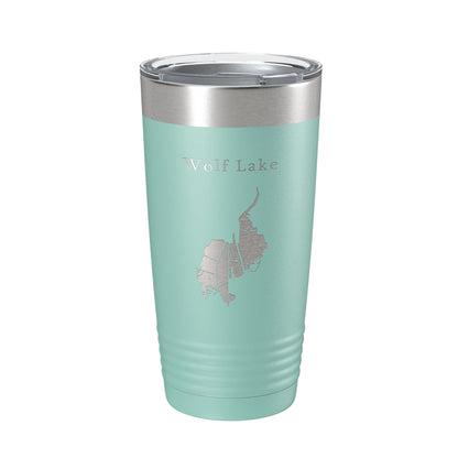 Wolf Lake Map Tumbler Travel Mug Insulated Laser Engraved Coffee Cup Indiana Illinois 20 oz-12