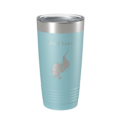 Wolf Lake Map Tumbler Travel Mug Insulated Laser Engraved Coffee Cup Indiana Illinois 20 oz-13