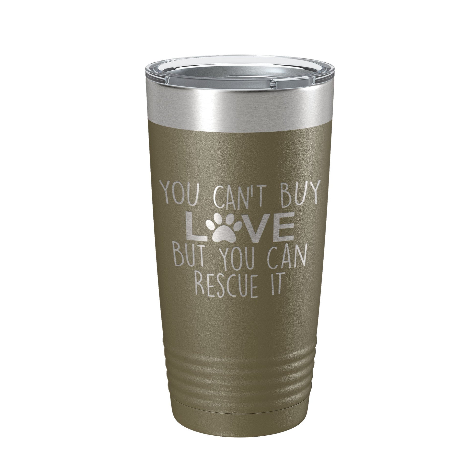 Rescue Dog Tumbler You Can't Buy Love But You Can Rescue It Dog Lover Gift Travel Mug Insulated Laser Engraved Coffee Cup 20 oz-21