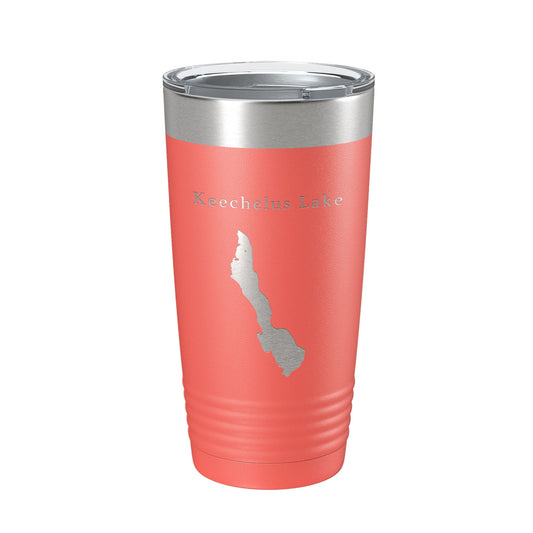 Keechelus Lake Map Tumbler Travel Mug Insulated Laser Engraved Coffee Cup Washington 20 oz-20