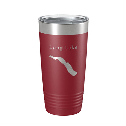Long Lake Map Tumbler Travel Mug Insulated Laser Engraved Coffee Cup Cheboygan County Michigan 20 oz-18