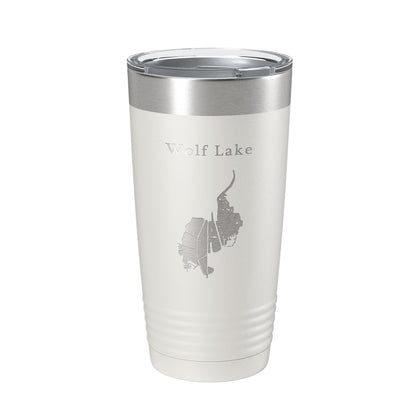Wolf Lake Map Tumbler Travel Mug Insulated Laser Engraved Coffee Cup Indiana Illinois 20 oz-1