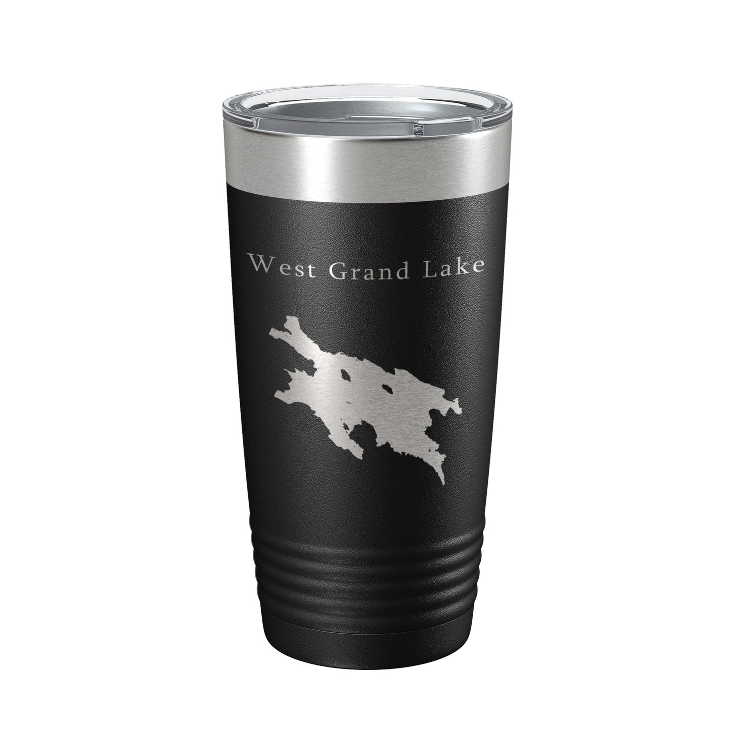 West Grand Lake Map Tumbler Travel Mug Insulated Laser Engraved Coffee Cup Maine 20 oz-0