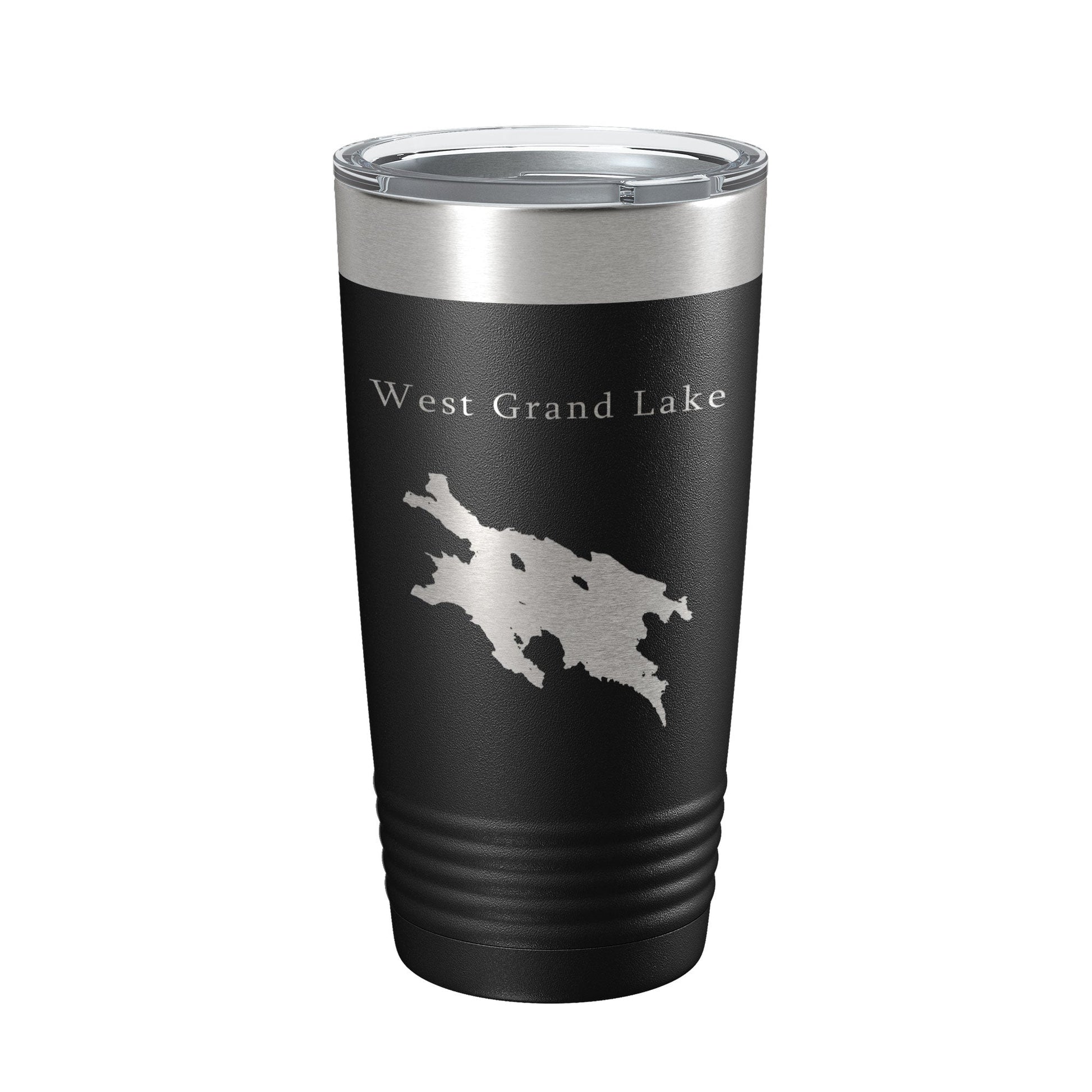 West Grand Lake Map Tumbler Travel Mug Insulated Laser Engraved Coffee Cup Maine 20 oz-0