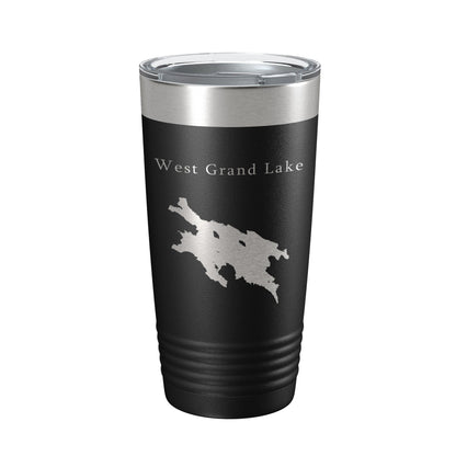 West Grand Lake Map Tumbler Travel Mug Insulated Laser Engraved Coffee Cup Maine 20 oz-0