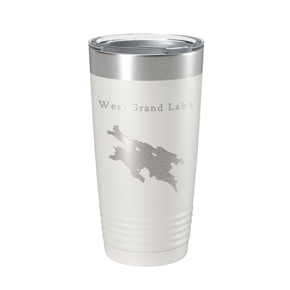 West Grand Lake Map Tumbler Travel Mug Insulated Laser Engraved Coffee Cup Maine 20 oz-1